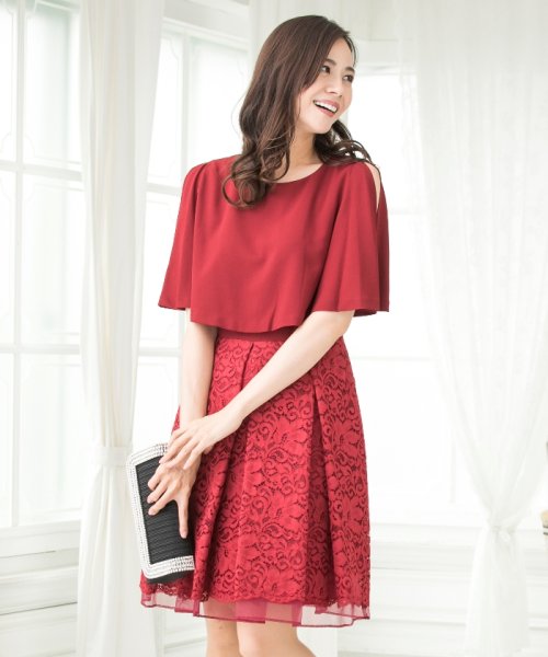 結婚式ワンピース ゲストドレス パーティ Kaene ケープ風2wayフレアワンピース フォルムフォルマ Form Forma D Fashion 結婚式ワンピース ゲストドレス パーティ Kaene ケープ風2wayフレアワンピース フォルムフォルマ Form Forma D Fashion