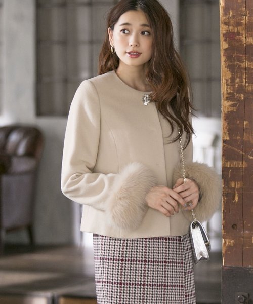 セール Magaseek D Fashion限定カラー Ladyショートノーカラーコート デビュー ド フィオレ Debut De Fiore D Fashion