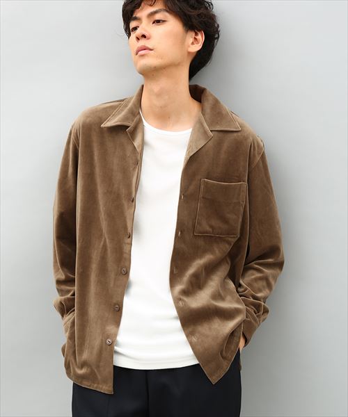 WEB限定】ベロアオープンカラーシャツ(500489712) | アダム エ