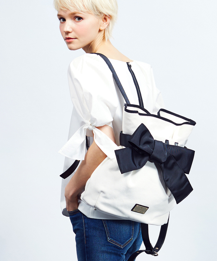 キャンバスリボンリュック(LB0004076) | ランバンオンブルー(LANVIN en