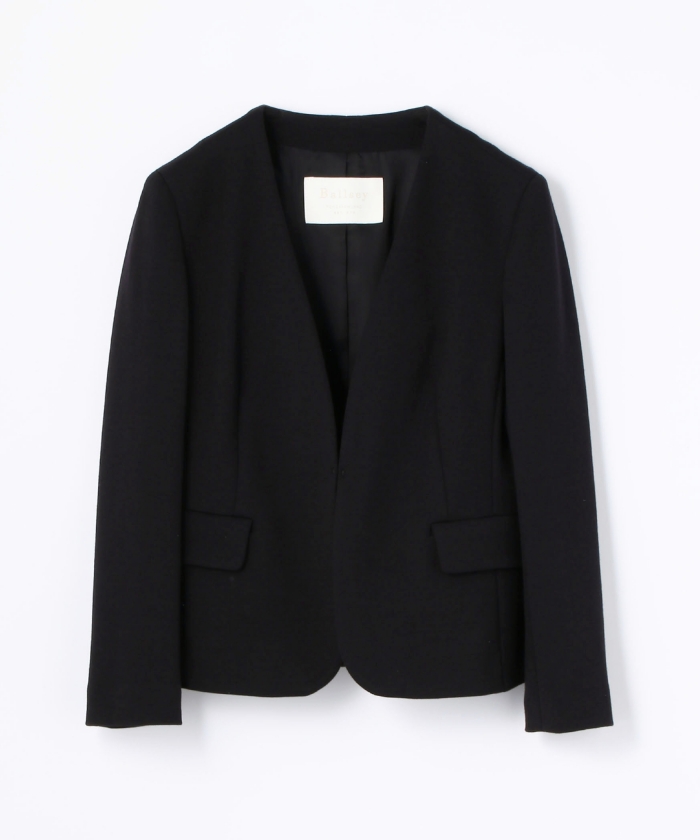 セール 30%OFF】ウールナイロン ノーカラージャケット(500555546