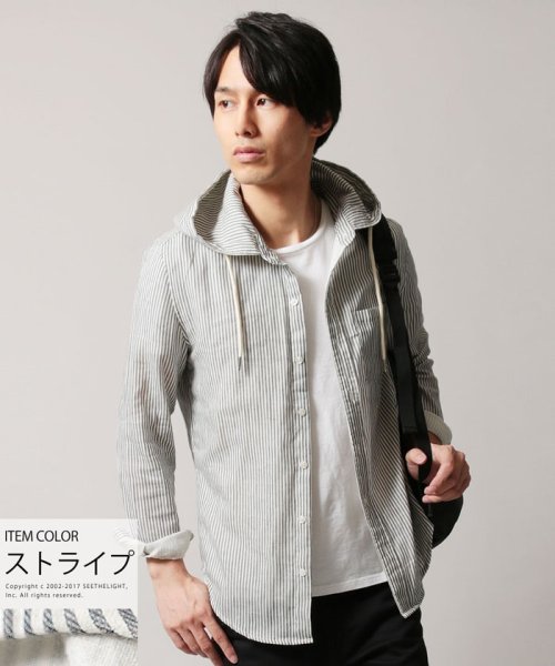 メンズ シャツ メンズファッション ダブルガーゼ 長袖 フードシャツ Spu スプ ガーゼ フード シャツ ザ カジュアル The Casual D Fashion