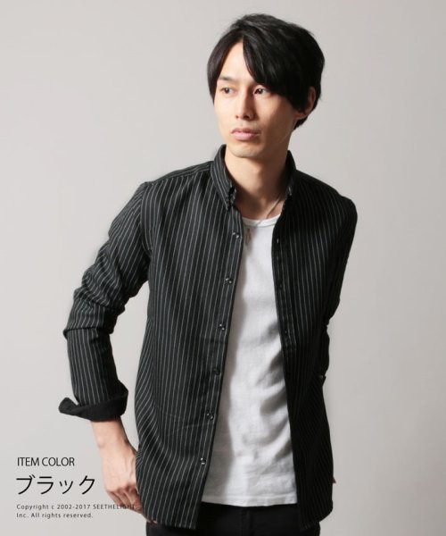メンズ シャツ メンズファッション 秋 冬 春 ストライプ 長袖 シャツ ピンストライプ Spu スプ ザ カジュアル The Casual D Fashion