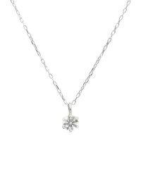 JEWELRY SELECTION/天然ダイヤモンド　0.1ct　VSクラス　6本爪ネックレス　鑑定書付　あずき40cm/500577006