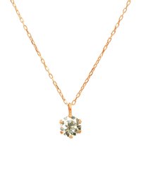 JEWELRY SELECTION/天然ダイヤモンド　0.3ct　SIクラス　ネックレス　鑑定書付　K18PG　あずき40cm/500577014