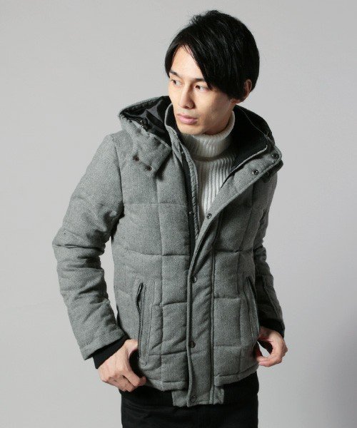 ツイード ダウン ミックス ジャケット アウター メンズ Spu スプ ザ カジュアル The Casual D Fashion