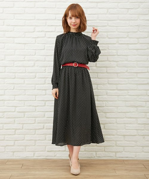 セール ドット柄ハイネック ワンピース イング Ingni D Fashion