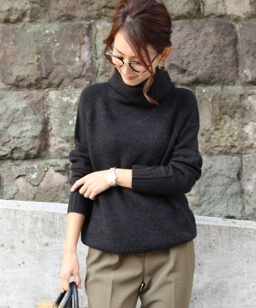 タートルネック ニット レディース オフタートル 長袖 ざっくり セーター アンドミー And Me D Fashion