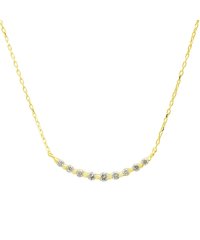 JEWELRY SELECTION/百貨店売れ筋!高級K18ゴールド　天然ダイヤモンド　計0.1ct　ライン　ネックレス　【K18YG　イエローゴールド】/500638588