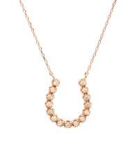 JEWELRY SELECTION/幸運の象徴☆ラッキーモチーフ!K18ゴールド　天然ダイヤモンド　15石　馬蹄ペンダント【K18PG　ピンクゴールド】/500638592