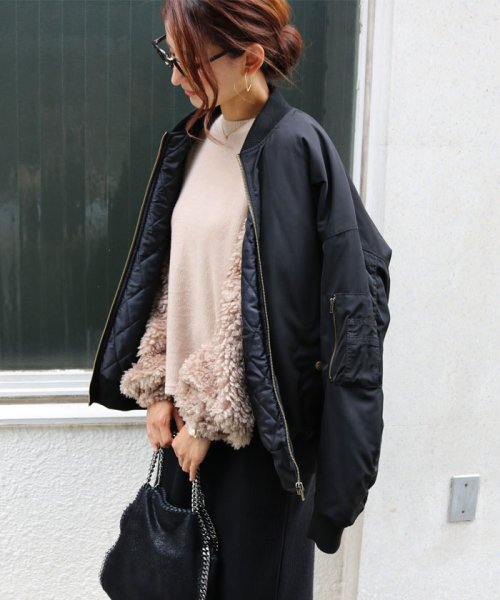 中綿入り Ma 1 レディース アウター ブルゾン キルティング オーバーサイズ アンドミー And Me D Fashion
