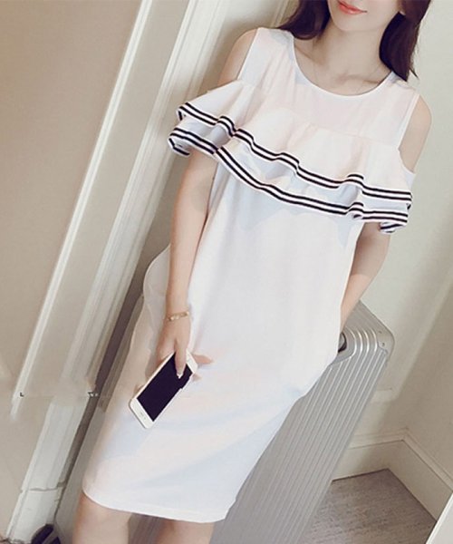 セール15 Off ミニワンピース レディース きれいめ フリル ワンピース 夏 オフショルダー ミニミニストア Miniministore D Fashion