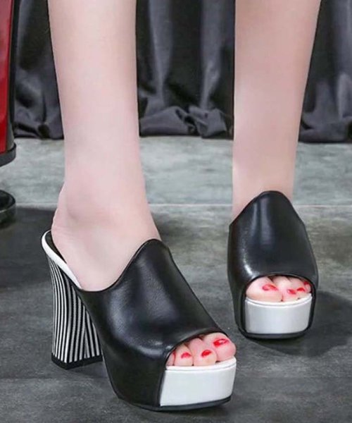 セール サンダル レディース チャンキーヒール 歩きやすい 厚底サンダル ストーム 太ヒール ミニミニストア Miniministore D Fashion