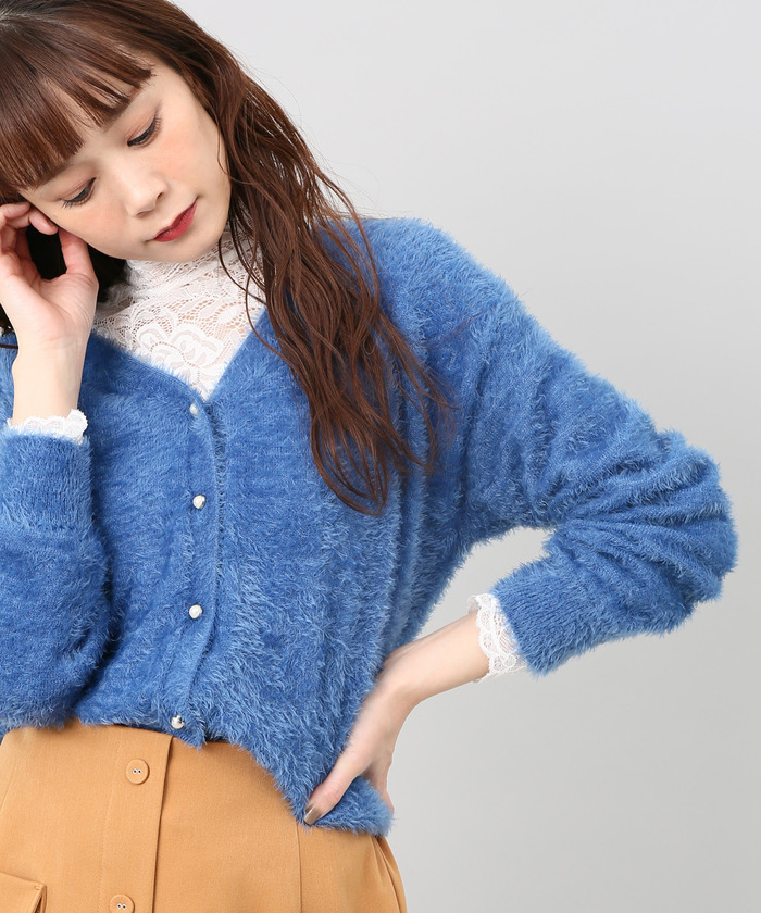 セール 70%OFF】☆【2WAY】シャギーヤーンVネックカーディガン