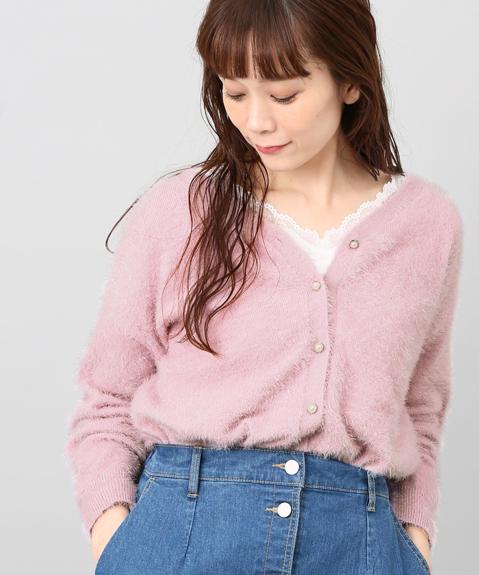 セール 70%OFF】☆【2WAY】シャギーヤーンVネックカーディガン