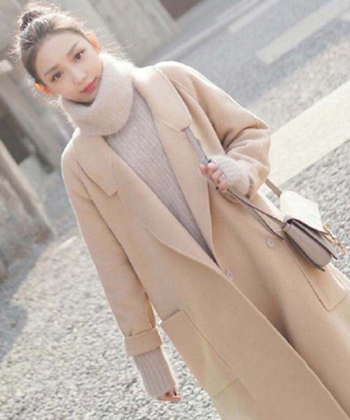 チェスターコート レディース きれいめ アウター 冬 ロングコート ウールタッチコート ミニミニストア Miniministore D Fashion