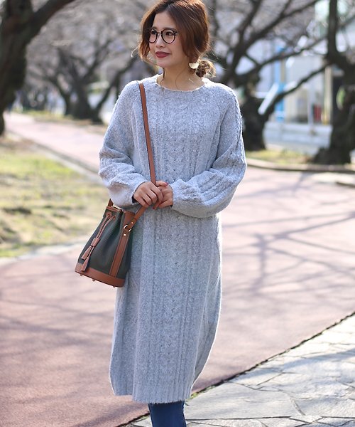 セール かろやかケーブルワンピース ブージュルード Bou Jeloud D Fashion セール かろやかケーブルワンピース ブージュルード Bou Jeloud D Fashion