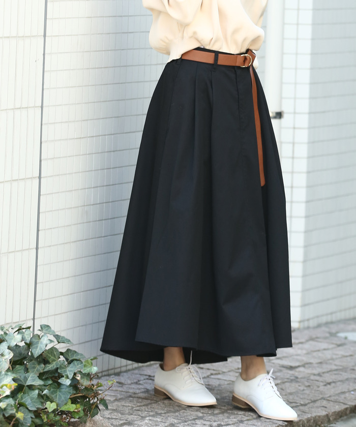 YLEVE イレーヴ チノ アコーディオン プリーツスカート ロング ボリューム 大平典子さんStyling「YLÈVE」チノプリーツスカート【LEE DAYS