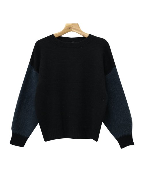 袖ファー ニット レディース ボリューム袖 シャギー セーター トップス アンドミー And Me D Fashion