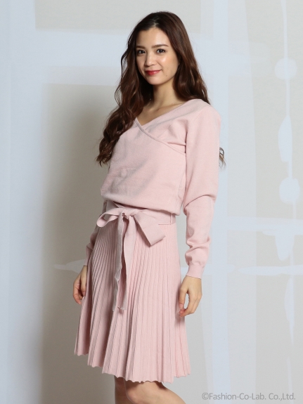 セール カシュクールタックプリーツワンピース ロイヤルパーティー Royal Party D Fashion