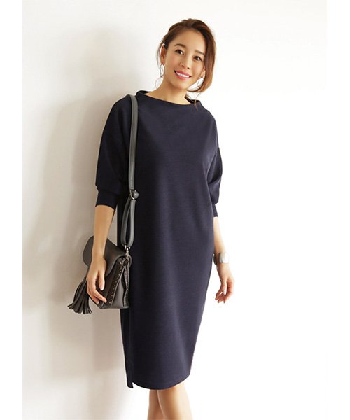 変形ボートネックワンピース スタイルデリ Style Deli D Fashion