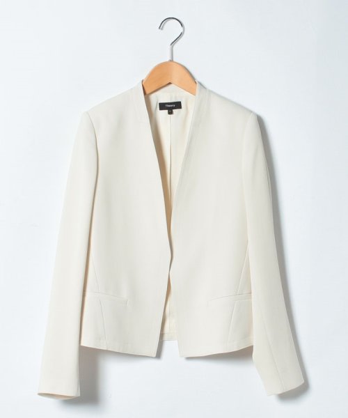 ノーカラージャケット SYNTHETIC.CREPE/CLEAN.BLA(500722456 