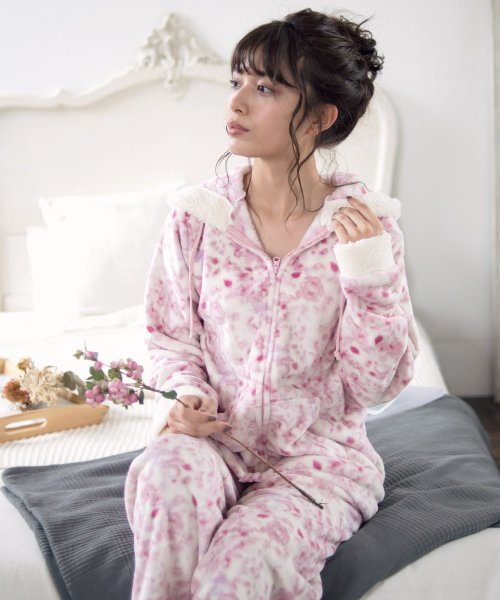 Dita もこもこ花柄ルームウェア上下セット フラワー ディータ Dita D Fashion Dita もこもこ花柄ルームウェア上下セット フラワー ディータ Dita D Fashion