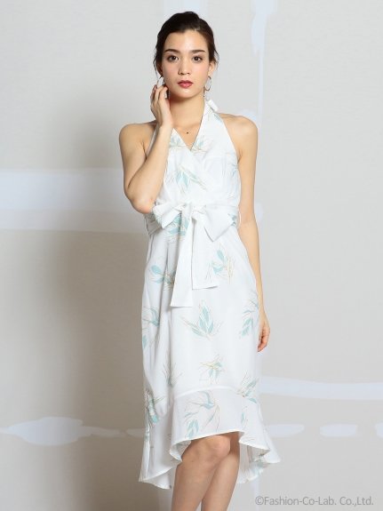セール 40 Off カシュクールホルタープリントワンピース ロイヤルパーティー Royal Party D Fashion