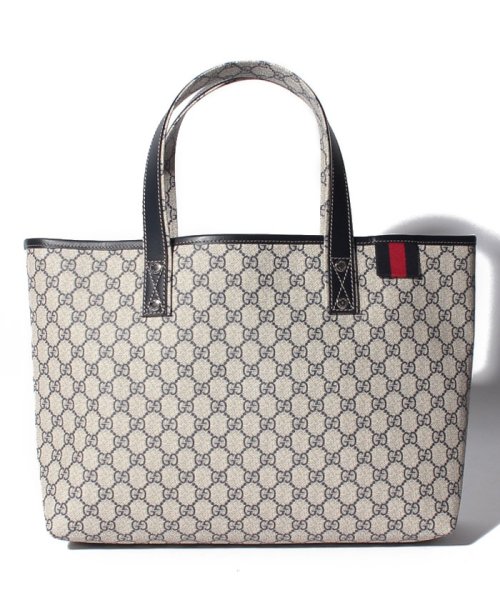 セール Gucci Ggプラス Pvcコーティングキャンバス レザー トートバッグ Beige Blu Blu Brb グッチ Gucci D Fashion