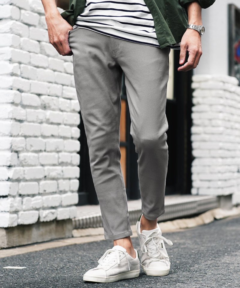 Jiggys Shop ジギーズショップ ストレッチ テーパード アンクル チノパンツ クロップドパンツ アンクルパンツ メンズ 9分丈 クロップド スキニー 白 パンツ スキニーパンツ テーパ Satpolpp Sumbawakab Go Id