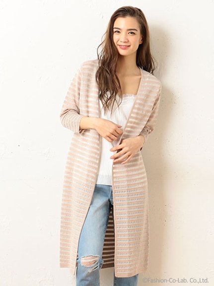 セール 30 Off 透かしボーダーロングカーディガン ロイヤルパーティー Royal Party D Fashion セール 30 Off 透かしボーダーロングカーディガン ロイヤルパーティー Royal Party D Fashion
