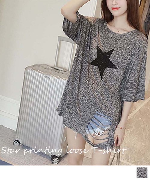 トップス ゆったり プリント Tシャツ レディース 半袖 5分袖 アメカジ カットソー ミニミニストア Miniministore D Fashion トップス ゆったり プリント Tシャツ レディース 半袖 5分袖 アメカジ カットソー ミニミニストア Miniministore D Fashion