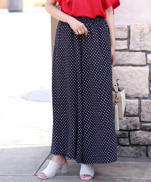 セール 30%OFF】【WEB限定】ドットワイドパンツ(500917307) ブージュルード(Bou Jeloud) d fashion ブージュルード 透け感 ワイドパンツ