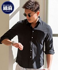 VICCI/ビッチ VICCI VICCI 綿麻7分袖シャツ メンズ ブランド 大人 ファッション 7分袖 七分袖 綿麻 麻シャツ トップス カジュアル 薄手 夏 春 無地/500956064