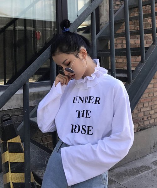 トップス レディーストップス Tシャツ 長袖 カットソー 襟付き外し自由 ミニミニストア Miniministore D Fashion
