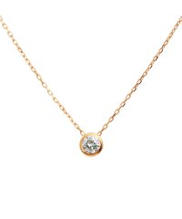 JEWELRY SELECTION/百貨店売れ筋!高級K10ゴールド天然ダイヤモンド0.1ctフクリン一粒ペンダント【K10PGピンクゴールド】/500965347