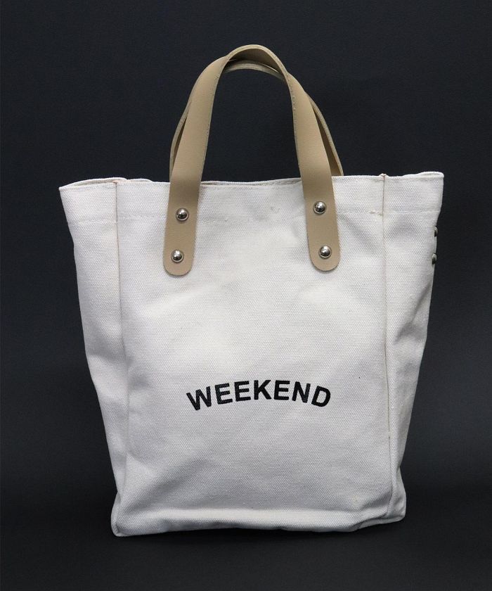 セール ロゴWeekenderキャンバス大容量トートバッグ クーポン】【2WAY】 WEEKENDロゴ キャンバストート/ショルダー