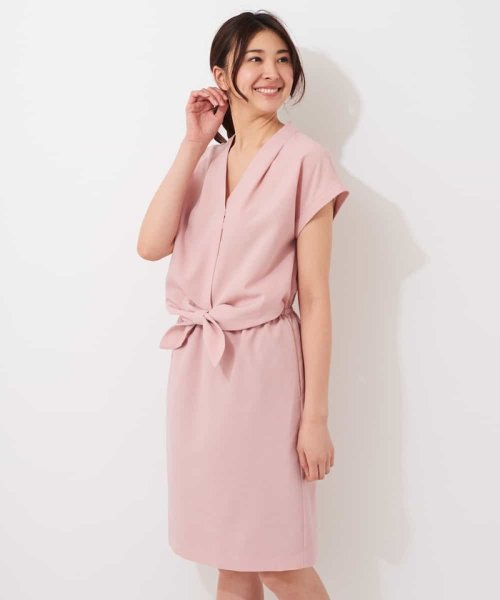セール 洗濯機で洗える リネンライクデザインワンピース オフオン Ofuon D Fashion