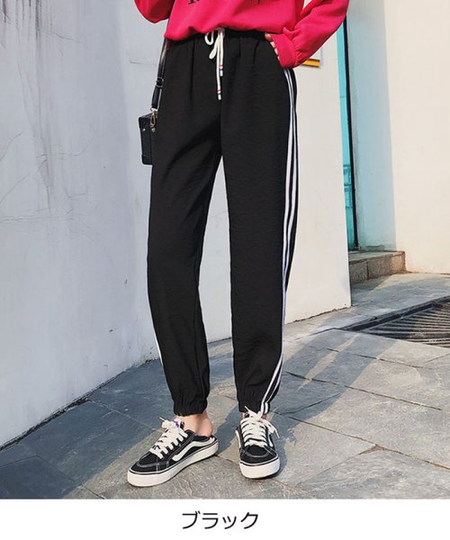 パンツ レディースボトムス ジョガーパンツ 2ラインパンツ スウェットパンツ テーパードパンツ ミニミニストア Miniministore D Fashion