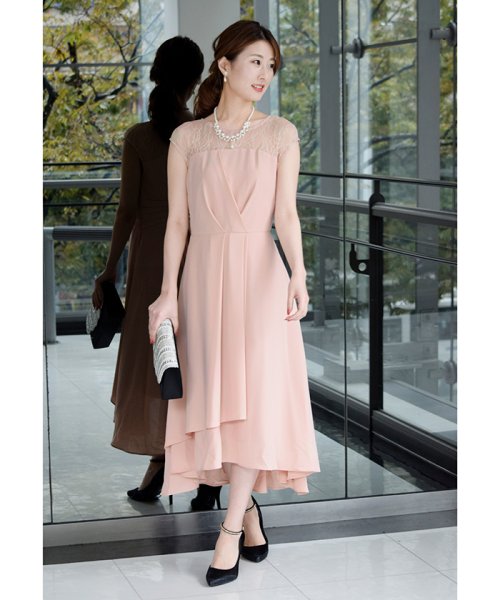 セール パールネックレス付きヨークレースドレス エイミーパール ドレス Eimy Peral D Fashion