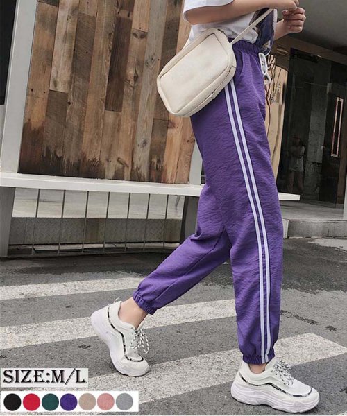パンツ レディースボトムス ジョガーパンツ 2ラインパンツ スウェットパンツ テーパードパンツ ミニミニストア Miniministore D Fashion