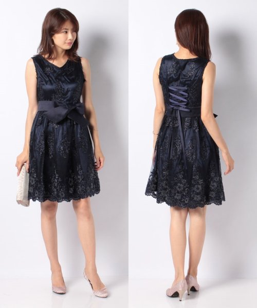 キラキラスパンコール花刺繍ドレス エイミーパール ドレス Eimy Peral D Fashion