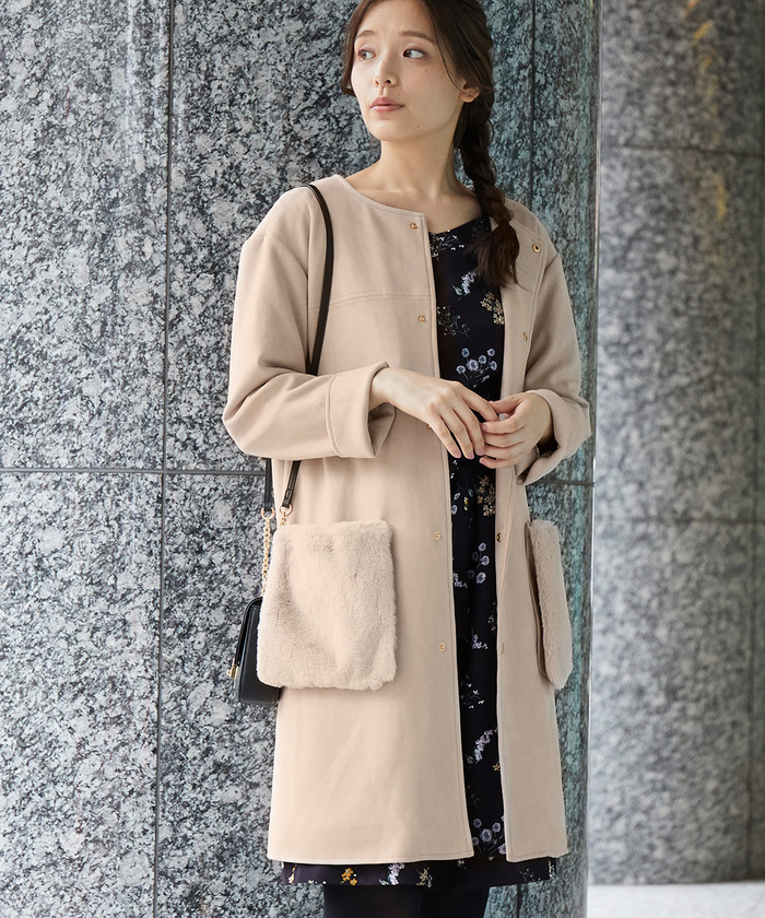 セール 50%OFF】マシュマロタッチファーポケットコート