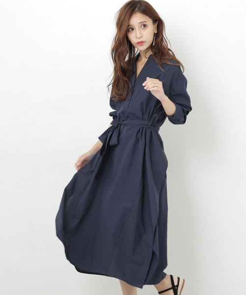 セール Web限定 ボリュームシルエットロングシャツワンピース