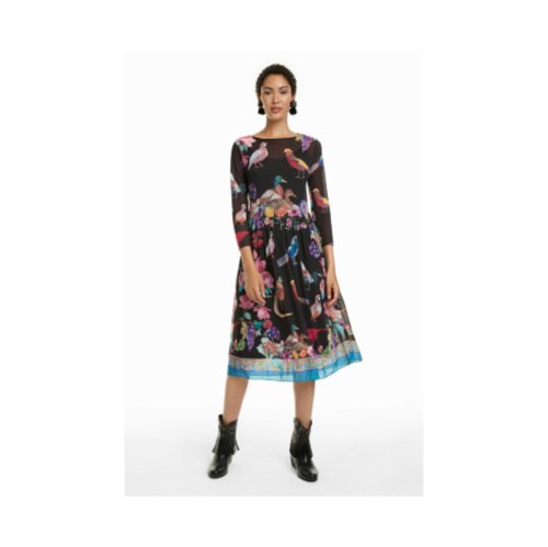 セール 60 Off Desigual デシグアル バードプリント長袖ワンピース デシグアル Desigual D Fashion