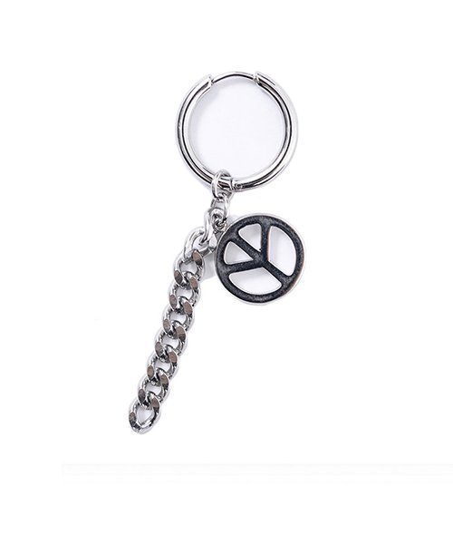 Azzurro アズーロ メンズ トップ チェーンフープピアス 一個 アズーロ Azzurro D Fashion Azzurro アズーロ メンズ トップ チェーンフープピアス 一個 アズーロ Azzurro D Fashion