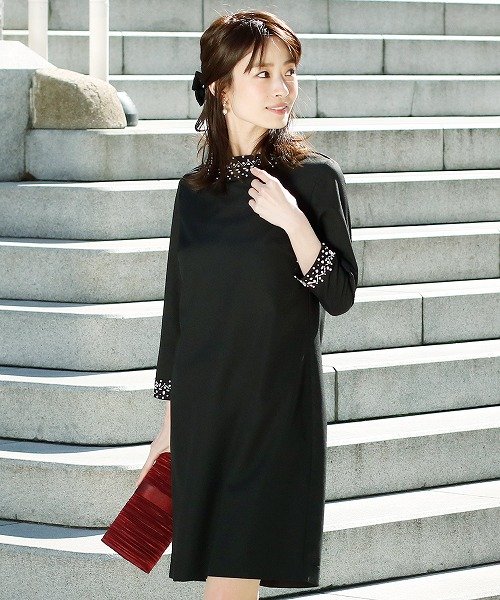クーポン 結婚式 パーティー ビジュー クラシカルワンピース プールヴー Pourvous D Fashion