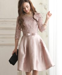 PourVous/プールヴー PourVous レースクラシック ロングスカート/結婚式ワンピース 二次会・謝恩会・セレモニー大きいサイズ対応フォーマルパーティードレス/501195346