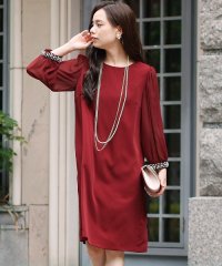 PourVous/プールヴー PourVous シフォン袖ワンピース/結婚式ワンピース 二次会・謝恩会・セレモニー大きいサイズ対応フォーマルパーティードレス/501195347