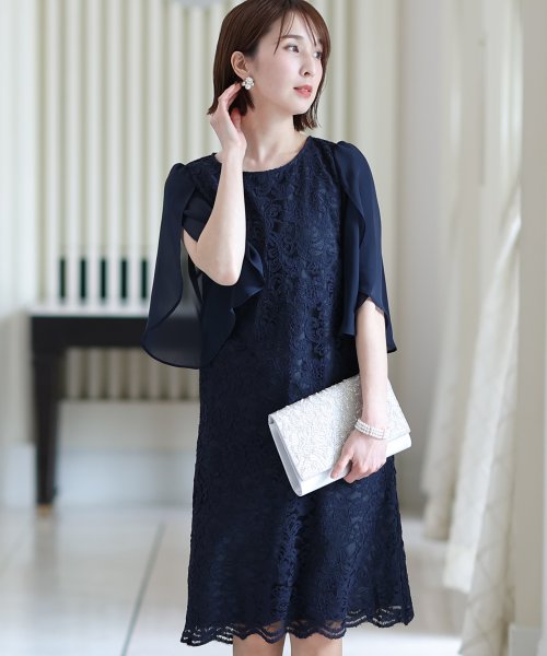 結婚式 パーティー チューリップスリーブレースワンピースパーティードレス プールヴー Pourvous D Fashion